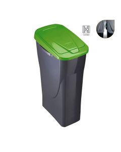 Cubo 25 litros ecobin con tapa color verde 21,5x36x51cm mondex