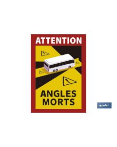 ETIQUETA ADHESIVA «ATTENTION ANGLES MORTS» AUTOBUSES COFAN