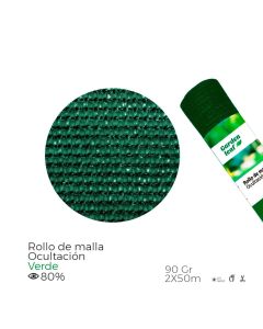 Rollo de malla de ocultacion color verde 90g 2x50m edm