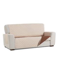 Cubre sofa reversible beige/marron 3 plazas plus belmarti