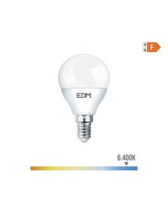 Bombilla esferica led e14 7w 600lm 6400k luz fria ø4,5x8cm edm