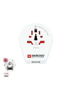 Adaptador mundial a reino unido con usb skross 1500267