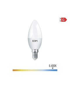 Bombilla vela led e14 5w 400lm 6400k luz fria ø3,5x10cm edm