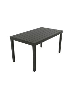 Mesa rectangular para exterior. color: negro 72x138x78cm ipae progarden