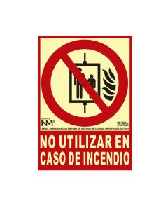 Cartel de extinción "no utilizar en caso de incendio" clase b (pvc 0,7mm) 21x30cm normaluz