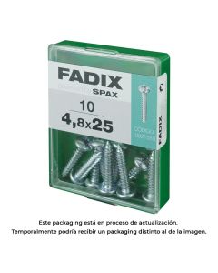 Caja m 10 unid. tornillo rosca chapa cr cinc 4,8x25mm fadix