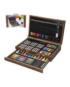 Set maletín arte madera 112pcs