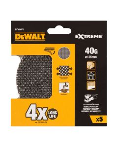 Pack 5 lijas de malla ø125mm grano: 40 para lijadoras rotoorbitales dtm8671-qz dewalt