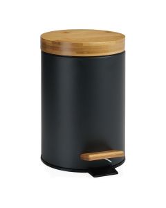 Papelera pedal negra/bambu 3l andrea house