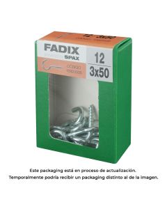 Caja m 12 unid. hembrilla abierta cinc 3,0x50mm fadix