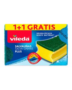 Estropajo salvauñas plus antibacterias 1+1 162590 vileda