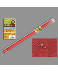 Rollo de mantel impermeable rojo 5x1,2m