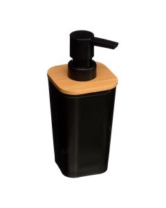 Dispensador de jabon baño bambu-negro colección 'natureo'