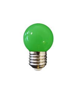 Bombilla esferica led e27 1w 80lm luz verde ø45x69mm edm