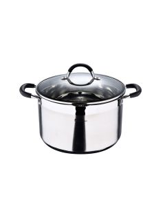 Olla ø28x16,5cm 9,5l de acero inoxidable con tapa foodies bgmp-1506-bk masterpro