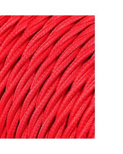 Cable textil trenzado 2x0,75mm rojo 25m