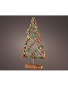 Árbol decorativo microled de madera, 48 cm