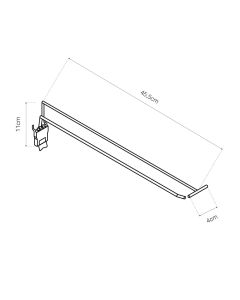Gancho con barra portaprecio 400mm basics