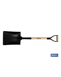 PALA CUADRADA 340mm MANGO MADERA CERRADO COFAN