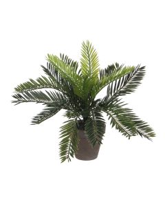 Palmera sago (cyca revoluta) pvc con maceta gris 40x40x33cm