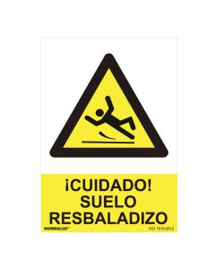 Cartel peligro "cuidado suelo resbaladizo" (pvc 0.7mm) 30x40cm normaluz