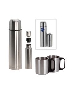 Set termo 1l con 2 tazas inoxidable