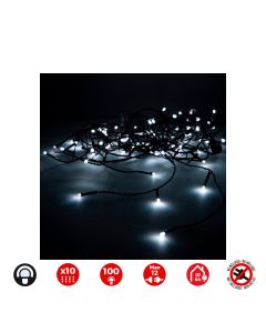 Cortina easy-connect 2x1m 10 tiras 100 leds blanco frio 30v (interior-exterior) total 1,8w
