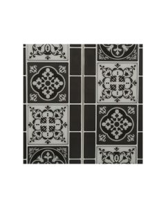 Pack 2 sticker decorativo modelo azulejo negro 30,5x25x0.3cm