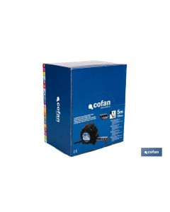 EXPOSITOR FLEXÓMETRO HOJA NEGRA DOBLE CARA 19 MM X 5 M 12 UDS. COFAN