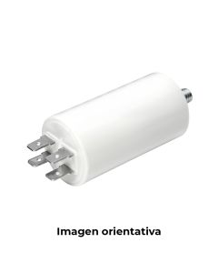 Condensador de arranque mka 4mf 5% 450v ø3,4x6,3cm con espiga m8 y faston simple 6,35 konek