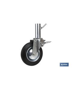 RUEDA GIRATORIA ANDAMIO CFRENO 200 X 50 MM TUBO HEMBRA COFAN