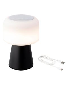 Lámpara led con altavoz para exterior y interior color blanco y negro 22,5cm bluetooth recargable 894415