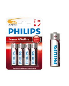 Pila alkalina philips aa - lr06 1,5v (blister 4 unid.) ø14,5x50,5mm