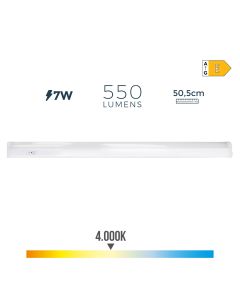 Regleta led 7 w 600 m 4000 k luz dia 50,5 x 2,5 x 3,6 cm