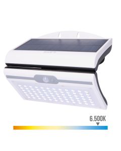 Aplique solar 6w 430lm 6.500k con sensor color blanco edm