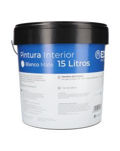 Pintura plastica mate interior blanca 15l edm