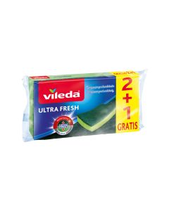 Estropajo ultra fresh con esponja 2+1 antibacterias 164001 vileda