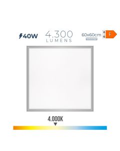 Panel de led 40w 4300lm ra80 59,5x59,5cm 4000k luz dia edm