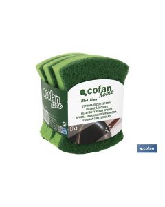 PACK DE 3  ESTROPAJOS VERDES CON ESPONJA  venta unitaria COFAN