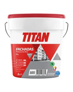 Pintura acrílica fachadas mate f-4 blanco 1l titan 125670001