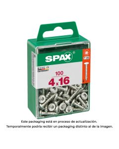 Caja 100 unid. tornillo madera spax cab. redonda wirox 4,0x16mm spax