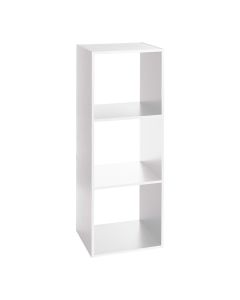 Estanteria madera color blanco para 3 cajas organizadoras 100,5x34,4x32cm