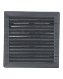 Rejilla ventilación cuadrada empotrable ajustable ø 80-150 con mosquitera 170x170x11,5mm abs gris