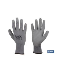 BLISTER G. 100% POLIEST.  IMPREG. PU GRIS T-9 BL VENTA UNITARIA COFAN