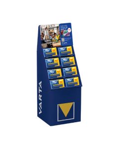 expositor promocional longlife power 8+4, 89 packs (50 packs aa + 39 packs aaa) varta