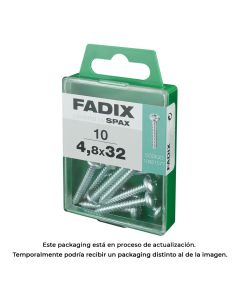 Caja m 10 unid. tornillo rosca chapa cr cinc 4,8x32mm fadix