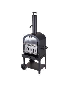 Barbacoa de carbon con horno de piedra 44,5x65x158cm