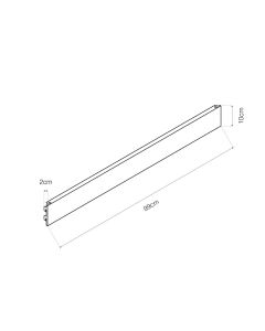 Respaldo liso gris 1000x100x20mm basics