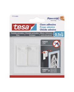 Clavo adhesivo hasta 0.5kg para pared pintada tesa