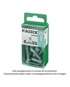 Caja s 6 unid. tornillo rosca chapa hexagonal autot. 5,4x32mm fadix